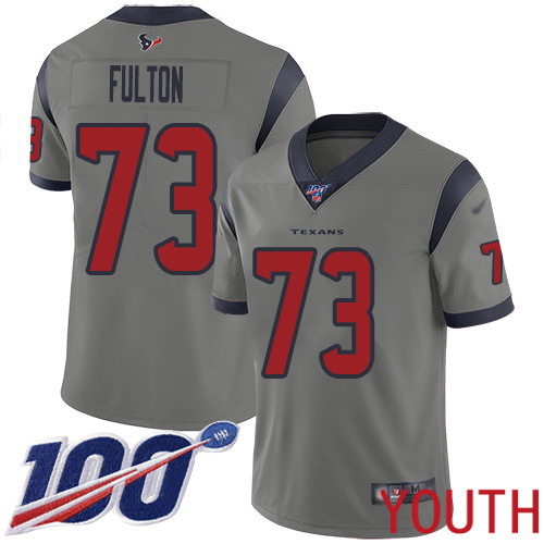 Houston Texans Limited Gray Youth Zach Fulton Jersey NFL Football #73 100th Season Inverted Legend